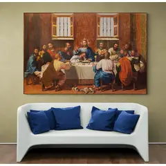 TAYRONA STORE - Cuadro En Lienzo Religioso Ultima Cena 157 150x100cm
