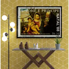 TAYRONA STORE - Cuadro Lienzo Religioso VirgMaria Estampilla 048 120x80cm.