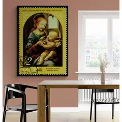 TAYRONA STORE - Cuadro Lienzo Religioso VirgMaria Estampilla 038 100x150cm