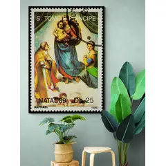 TAYRONA STORE - Cuadro Lienzo Religioso VirgMaria Estampilla 044 80x120cm