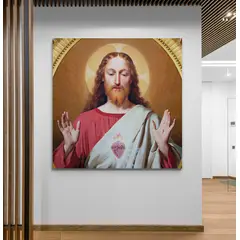 TAYRONA STORE - Cuadro En Lienzo Religioso Sagrado Corazon 029 100x100cm