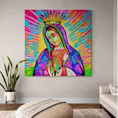 TAYRONA STORE - Cuadro En Lienzo Religioso Virgen De Guadalupe 086 50x50cm