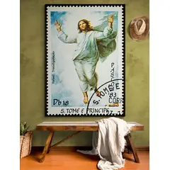 TAYRONA STORE - Cuadro En Lienzo Religioso Jesus Estampilla 042 80x120cm