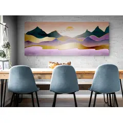TAYRONA STORE - Cuadro En Lienzo Para Comedor Atardecer Minimalista 008 100x40cm
