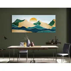 TAYRONA STORE - Cuadro En Lienzo Para Comedor Atardecer Minimalista 023 125x50cm