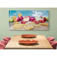 TAYRONA STORE - Cuadro En Lienzo Para Comedor Bodegon Frutas 240 110x50cm