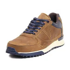 VIAR - Tenis en Cuero Para Hombre Freddy Miel x Azul