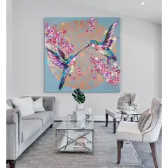 TAYRONA STORE - Cuadro En Lienzo Para La Sala Colibri 016 90x90cm