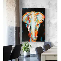 TAYRONA STORE - Cuadro En Lienzo Para La Sala Elefante 039 100x150cm