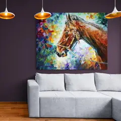 TAYRONA STORE - Cuadro En Lienzo Para La Sala Caballos 101 100x80cm