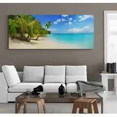 TAYRONA STORE - Cuadro En Lienzo Para La Sala Playa 137 150x60cm