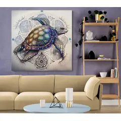 TAYRONA STORE - Cuadro En Lienzo Para La Sala Tortugas 036 50x50cm