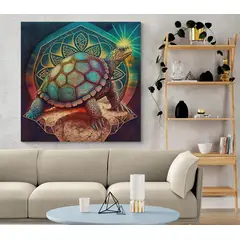 TAYRONA STORE - Cuadro En Lienzo Para La Sala Tortugas 034 60x60cm