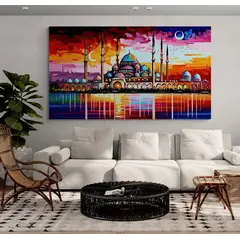 TAYRONA STORE - Cuadro Lienzo Para La Sala Mezquita Pintura Ciudad 167 125x70cm