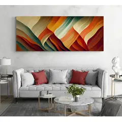 TAYRONA STORE - Cuadro En Lienzo Para La Sala Abstracto Colores 348 125x50cm