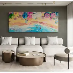 TAYRONA STORE - Cuadro En Lienzo Para La Sala Playa 109 125x50cm