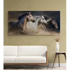 TAYRONA STORE - Cuadro En Lienzo Para La Sala Caballos 163 120x60cm
