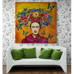TAYRONA STORE - Cuadro En Lienzo Para La Sala Frida Kahlo 019 60x60cm