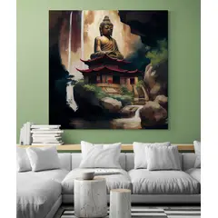 TAYRONA STORE - Cuadro En Lienzo Para La Sala Budda 185 100x100cm