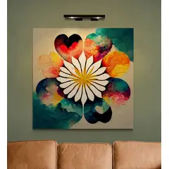 TAYRONA STORE - Cuadro En Lienzo Para La Sala Flores 448 120x120cm