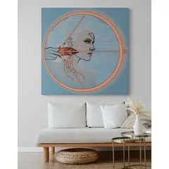 TAYRONA STORE - Cuadro En Lienzo Para La Sala Pintura Mujer 172 50x50cm