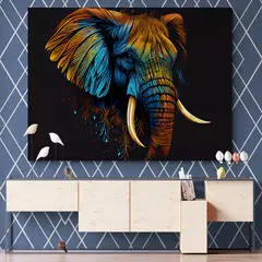 TAYRONA STORE - Cuadro En Lienzo Para La Sala Elefantes 321 120x160cm