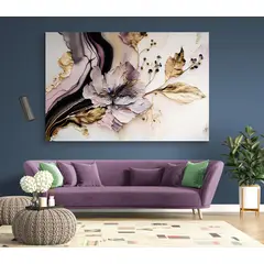 TAYRONA STORE - Cuadro En Lienzo Para La Sala Flores 517 70x50cm