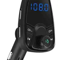 GENERICO - Cargador Transmisor Fm Con Bluetooth Aux Usb Micro Para Auto
