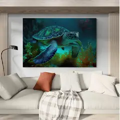 TAYRONA STORE - Cuadro En Lienzo Para La Sala Tortugas 054 70x50cm