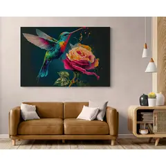 TAYRONA STORE - Cuadro En Lienzo Para La Sala Colibri 128 120x80cm