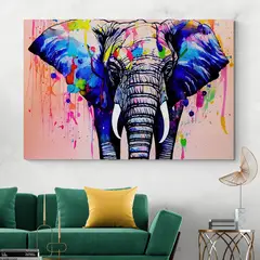 TAYRONA STORE - Cuadro En Lienzo Para La Sala Elefantes 175 50x35cm