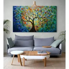 TAYRONA STORE - Cuadro En Lienzo Para La Sala Arbol De La Vida 055 90x55cm