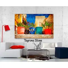 TAYRONA STORE - Cuadro En Lienzo Para La Sala Italia Vintage 22 120x80cm