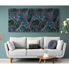 TAYRONA STORE - Cuadro En Lienzo Para La Sala Hojas 061 90x40cm
