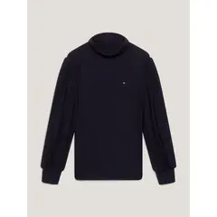 TOMMY HILFIGER - Camiseta Azul Con Cuello Alto Para Niña