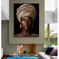 TAYRONA STORE - Cuadro En Lienzo Para La Sala Pintura Mujeres Africanas 007 75x100cm