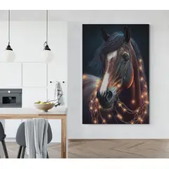 TAYRONA STORE - Cuadro En Lienzo Para La Sala Caballos 216 80x120cm