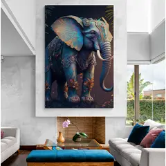 TAYRONA STORE - Cuadro En Lienzo Para La Sala Elefantes 196 50x70cm