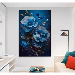TAYRONA STORE - Cuadro En Lienzo Para La Sala Flores 509 100x150cm