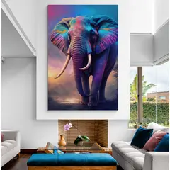 TAYRONA STORE - Cuadro En Lienzo Para La Sala Elefantes 199 35x50cm