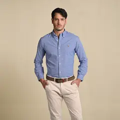 POLO RALPH LAUREN - Camisa Hombre de Rayas Manga larga de Algodón Custom Fit