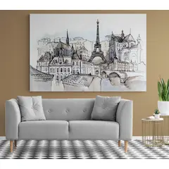 TAYRONA STORE - Cuadro Lienzo Para La Sala Pintura Ciudad Paris 096 50x35cm