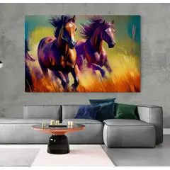 TAYRONA STORE - Cuadro En Lienzo Para La Sala Caballos 252 150x100cm