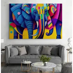 TAYRONA STORE - Cuadro En Lienzo Para La Sala Elefantes 167 100x70cm