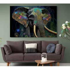 TAYRONA STORE - Cuadro En Lienzo Para La Sala Elefantes 216 70x50cm