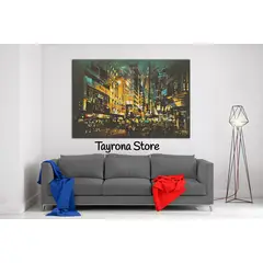 TAYRONA STORE - Cuadro En Lienzo Para La Sala Pintura Ciudad 16 100x70cm