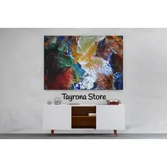 TAYRONA STORE - Cuadro En Lienzo Para La Sala Pintura Abstracta 101 70x50cm