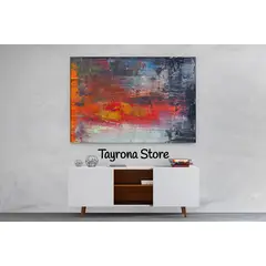TAYRONA STORE - Cuadro En Lienzo Para La Sala Pintura Abstracta 102 100x70cm