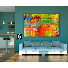 TAYRONA STORE - Cuadro En Lienzo Para La Sala Abstracto 21 100x70cm