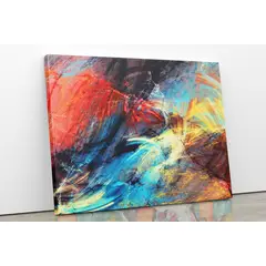 TAYRONA STORE - Cuadro En Lienzo Para La Sala Abstracto 140 100x80cm